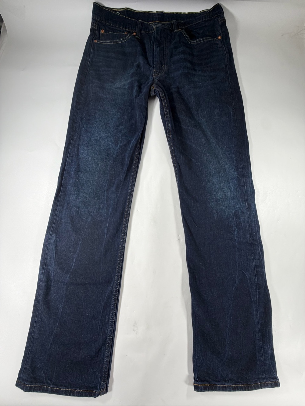 Levis 514 Straight Fit Jeans Mens 36x34 Dark Wash Stretch Blue Denim Pants